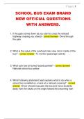 SCHOOL BUS EXAM BRAND  NEW OFFICIAL QUESTIONS  WITH ANSWERS&period; 