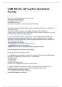 NUR 305 Ch&period; 34 Practice Questions&period; Activity Questions and Answers 