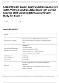 Accounting 211 Exam 1 Exam Questions & Answers &vert; 100&percnt; Verified solutions &vert;Questions with Correct Answers 2025 latest update&excl;&excl; Accounting 211 Study Set Exam 1