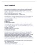 Nurs 305 Final Questions and Answers Fully Solved