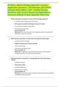 PA Motor Vehicle Damage Appraiser&rsquo;s License &ndash; Application Questions &vert; Fall Semester 2025&sol;2026 &vert; Updated 2026 Edition &vert; 220&plus; Verified Practice Questions with Correct Answers & Explanations &vert; Insurance Adjuster & Auto Appraisal Exam Prep