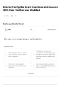 Exterior Firefighter Exam Questions and Answers 100&percnt; Pass &vert;Verified and Updated