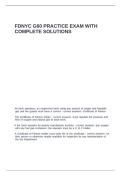 FDNYC G60 PRACTICE EXAM WITH COMPLETE SOLUTIONS