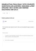 NDAEB ACTUAL FINAL EXAM &vert; WITH COMPLETE QUESTIONS AND ANSWERS &vert; 2025&sol;2026 LATEST UPDATED &vert; 100 &percnt; RATED AND VERIFIED SOLUTIONS &vert; GET AN A&plus;