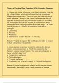 Nature of Nursing Final Questions With Complete Solutions