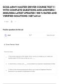GCSS-ARMY MASTER DRIVER COURSE TEST 1 &vert; WITH COMPLETE QUESTIONS AND ANSWERS &vert; 2025&sol;2026 LATEST UPDATED &vert; 100 &percnt; RATED AND VERIFIED SOLUTIONS &vert; GET AN A&plus;