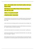 BCSP - STSC EXAM&sol; BCSP- STS STUDY GUIDE&sol; ASP Exam Study Guide&sol; BCSP &lpar;Board of Certified Safety Professionals&rpar; Exams&colon; ASP&comma; CSP&comma; STS&comma; STSC Safety &sol; occupational health  UPDATED NEW&excl;&excl; 2025&sol;2026 