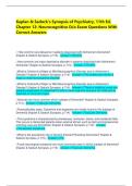 Kaplan & Sadock's Synopsis of Psychiatry&comma; 11th Ed&period; Chapter 12&colon; Neurocognitive D&sol;o Exam Questions With Correct Answers