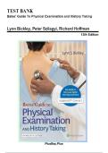 Testbank for Bates&rsquo; Guide to Physical Examination and History Taking &lpar;13th Edition&comma; Bickley&rpar; &ndash; Complete with Questions and Answers&period;