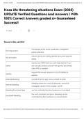 Hosa life threatening situations Exam &lpar;2025&rpar; UPDATE Verified Questions And Answers &vert; With 100&percnt; Correct Answers graded A&plus; Guaranteed Success&excl;&excl;