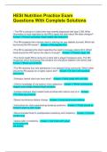 HESI Nutrition Practice Exam Questions With Complete Solutions
