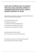 NURS 3365&period; PHARMACOLOGY IN NURSING  PRACTICE EXAM 3 2025&sol;2026 CORRECTLY  ANSWERED QUESTIONS ACTUAL EXAM A&plus;  GRADED UNIVERSITY OF TEXAS 