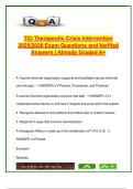TCI Therapeutic Crisis Intervention &ndash; 2025&sol;2026 &vert; 150&plus; Verified Questions & Answers &vert; Trauma-Informed Care&comma; De-escalation&comma; Physical Intervention & Risk Reduction