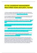 ATI PN LEADERSHIP MANAGEMENT PROCTORED EXAM 20252026 &vert; Verified 
