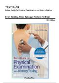 Testbank for Bates&rsquo; Guide to Physical Examination and History Taking &lpar;13th Edition&comma; Bickley&rpar; &ndash; Complete with Questions and Answers&period;