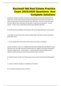 Rockwell WA Real Estate Practice Exam 2025&sol;2026 Questions  And Complete Solutions 