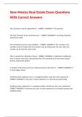 New Mexico Real Estate Exam Questions With Correct Answers 