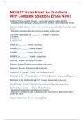MCLETC Exam Rated A&plus; Questions With Complete Solutions Brand New&excl;&excl;