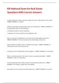 PSI National Exam for Real Estate Questions With Correct Answers 