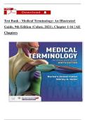 Test Bank - Medical Terminology&colon; An Illustrated Guide&comma; 9th Edition &lpar;Cohen&comma; 2021&rpar;&comma; Chapter 1-16 &vert; All Chapters