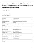 Sports Medicine HOSA Exam&vert; Complete Exam Questions and CORRECT Answers&vert; &lpar;2025 update&rpar; Assured success&vert; grade A&plus;