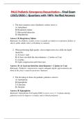 PALS Pediatric Emergency Resuscitation Final Exam &lpar;2025&sol;2026&rpar; with 100&percnt; Verified Answers