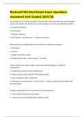 Rockwell WA Real Estate Exam Questions Answered And Graded 2025&sol;26