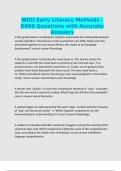 WGU Early Literacy Methods - D669 Questions with Accurate Answers