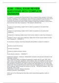 AU60 - FINAL EXAM REVIEW QUESTIONS WITH COMPLETE ANSWERS