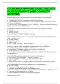 CALIFORNIA PROPERTY AND CASUALTY EXAM QUESTIONS WITH COMPLETE ANSWERS
