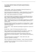CLG 006 CERTIFYING OFFICER QUESTIONS & ANSWERS