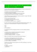 AU60 INSURANCE EXAM QUESTIONS WITH VERIFIED ANSWERS