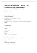 PHYS 1010 Midterm 1 &lpar;Units 1-3&rpar; exam with correct answers
