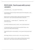 PHYS 1010 - Test 6 exam with correct answers