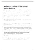 PHYS 1010 - Chapter 6 HW exam with correct answers