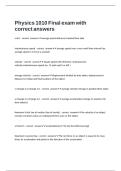 Physics 1010 Final exam with correct answers