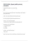 PHYS 1010 - Exam 1with correct answers