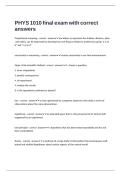 PHYS 1010 final exam with correct answers