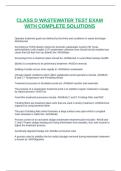 CLASS D WASTEWATER TEST EXAM WITH COMPLETE SOLUTIONS
