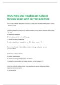WVU NSG 350 Final Exam Kahoot Review exam with correct answers