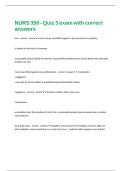 NURS 350 - Quiz 3 exam with correct answers 