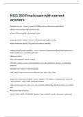 NSG 350 Final exam with correct answers