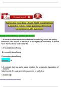 Pearson Vue Texas State Life and Health Insurance Exam &lpar;Latest 2025 &sol; 2026&rpar; Tested Questions with Revised Correct Answers&comma; &lpar;A&plus; Guarantee&rpar;