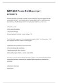 NRS 400 Exam 3 with correct answers