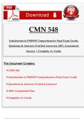 CMN 548 &ndash; Introduction to PMHNP Comprehensive Final Exam Guide &lpar;Questions & Verified Answers&rpar; &ndash; Complete A&plus; Study Resource