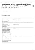 Range Safety Course Exam&vert; Complete Exam Questions and CORRECT Answers&vert; &lpar;2025 update&rpar; Assured success&vert; grade A&plus;