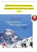 Test Bank for Operations Management 14th Edition Stevenson &sol; All Chapters 1 - 19 &sol; Full Complete
