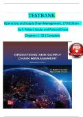Test Bank For Operations and Supply Chain Management&comma; 17th Edition by F&period; Robert Jacobs All Chapters 1 to 22 ISBN- 9781260238907
