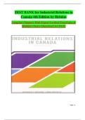 Test Bank for Industrial Relations in Canada 4th Edition by Hebdon&comma; Brown & Walsworth &ndash; All Chapters Complete Q&A Guide