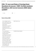 CEU- FL Laws and Rules of Nursing Exam Questions & Answers &vert; 100&percnt; Verified solutions &vert;Questions with Correct Answers 2025 latest update&excl;&excl;